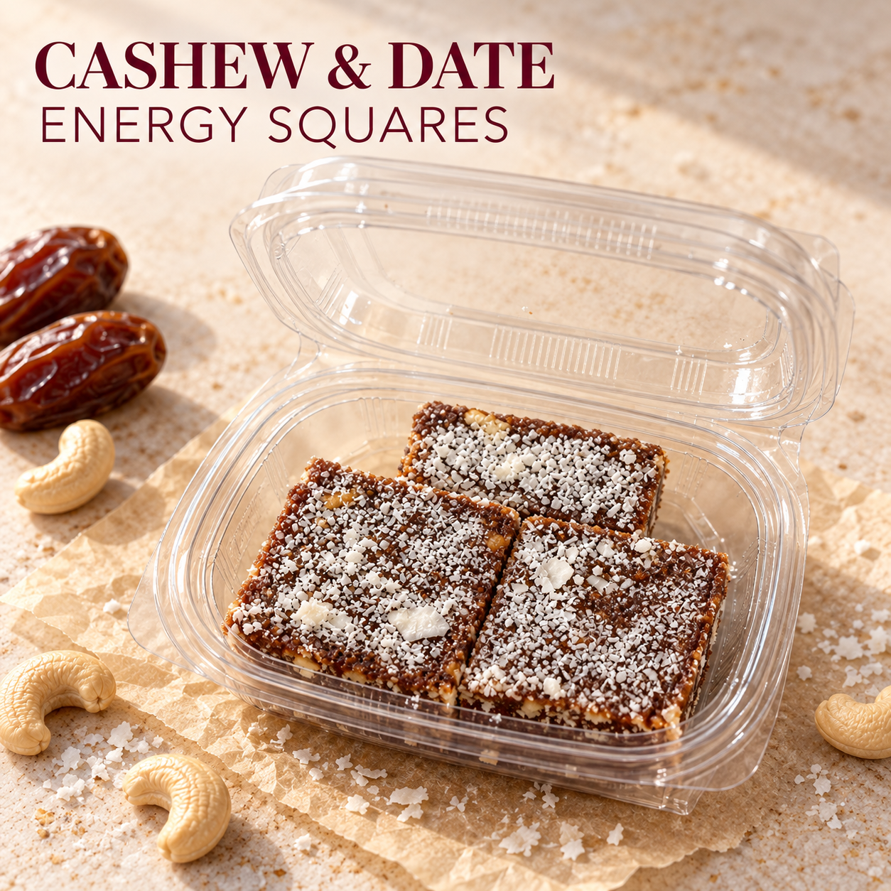 Cashew & Date Energy Squares